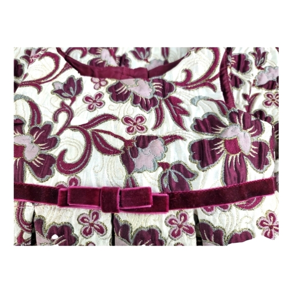 Girls Sweet Heart Rose Floral Applique Dress - Picture 3 of 11